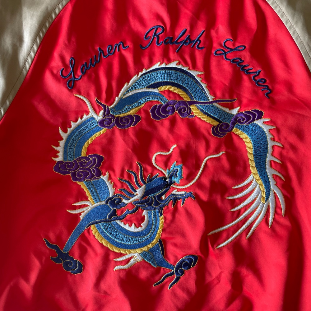 Ralph Lauren Embroidered Satin Bomber Jacket - Picture 10 of 15